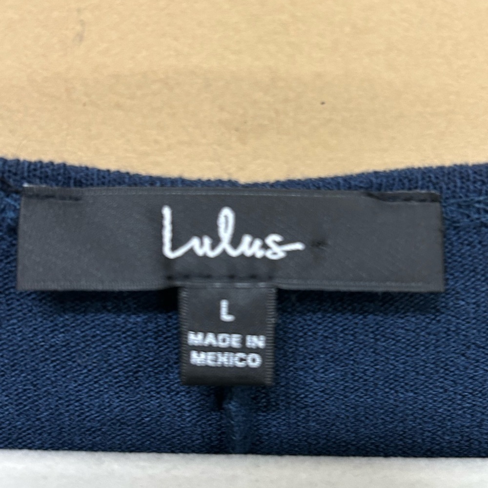 Lulus Verla Blue Dolman Sleeve Sweater Top Size Large - Picture 3 of 7